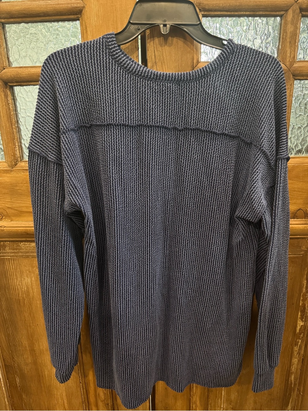 HEIMISH USA Ribbed Crewneck Sweater in Navy Blue - Picture 2 of 4